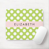 Green Polka Dots, Polka Dot Pattern, Jouw naam Muismat (Met muis)