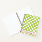 Green Polka Dots, Polka Dot Pattern, Jouw naam Notitieboek (Binnen)