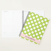 Green Polka Dots, Polka Dot Pattern, Jouw naam Planner (Display)