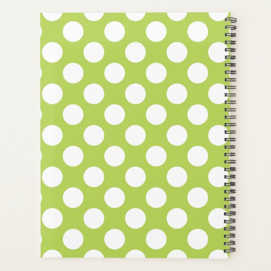 Green Polka Dots, Polka Dot Pattern, Jouw naam Planner (Achterkant)