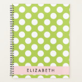 Green Polka Dots, Polka Dot Pattern, Jouw naam Planner (Voorkant)