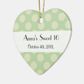 Green Polka Dots, Polka Dot Pattern, Sweet 16 Keramisch Ornament (Links)