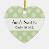 Green Polka Dots, Polka Dot Pattern, Sweet 16 Keramisch Ornament (Voorkant)