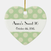 Green Polka Dots, Polka Dot Pattern, Sweet 16 Keramisch Ornament (Achterkant)