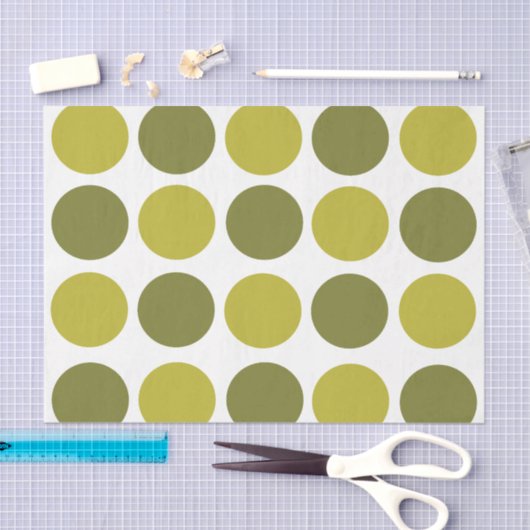 Green Polka Dots  Tissuepapier (Craft)