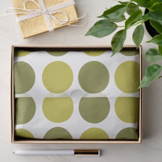 Green Polka Dots  Tissuepapier (Geschenk)