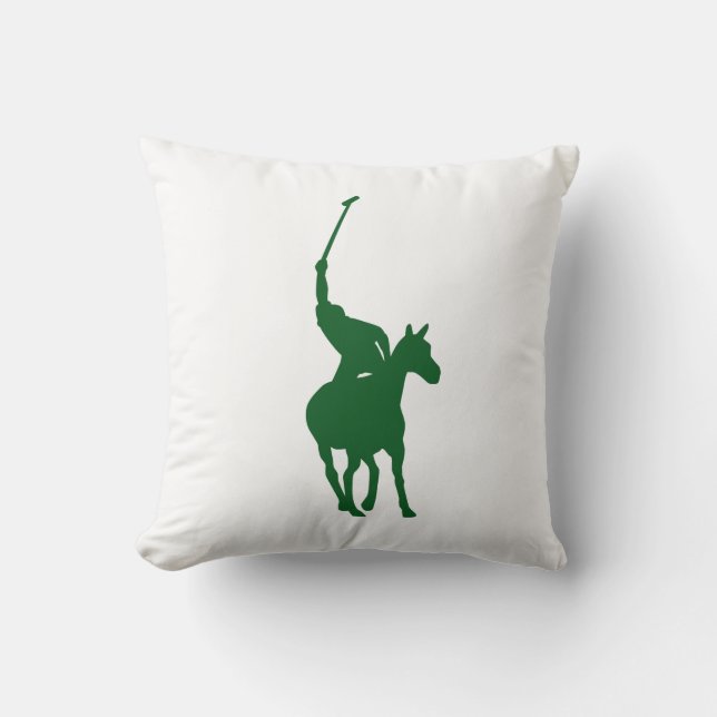 Green Polo Player Pillow Kussen (Voorkant)