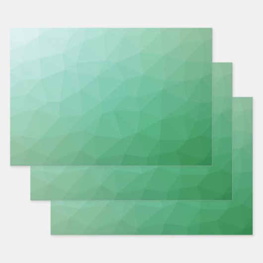 Green Polygonal Inpakpapier Vel (Set)