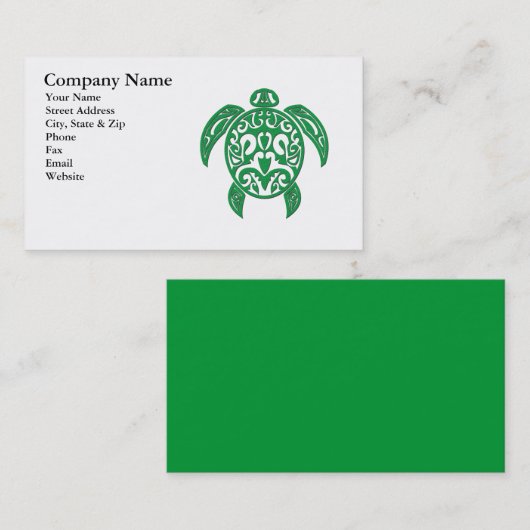 Green Polynesiaanse Zee Turtle Visitekaartje (Voorkant / Achterkant)