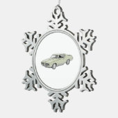 Green Pontiac GTO 1969 rechter-potloodstijl tekeni Tin Sneeuwvlok Ornament (Rechts)