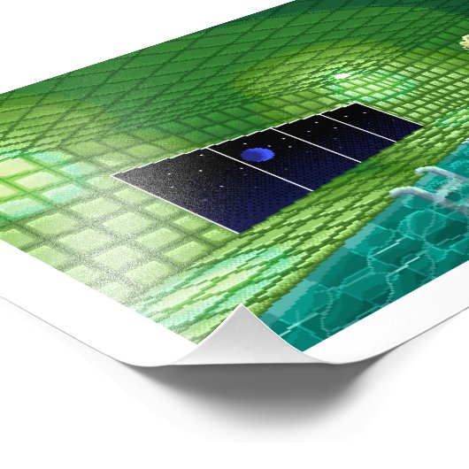 Green Pool Pixel Art Priint Foto Afdruk (Hoek)