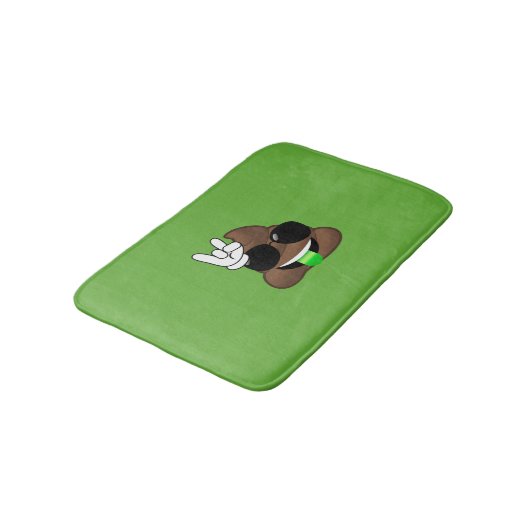 Green Poop Rock on Emoji Bath Mat (Gekanteld)