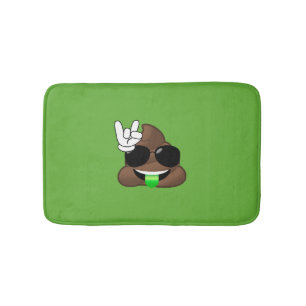 Green Poop Rock on Emoji Bath Mat