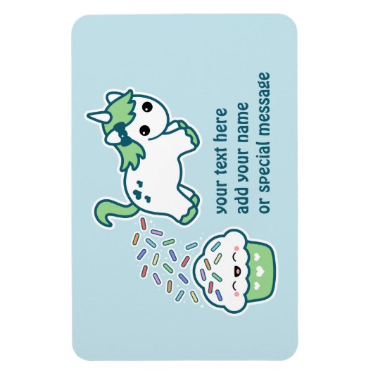 Green Pooping Unicorn Magneet (Verticaal)