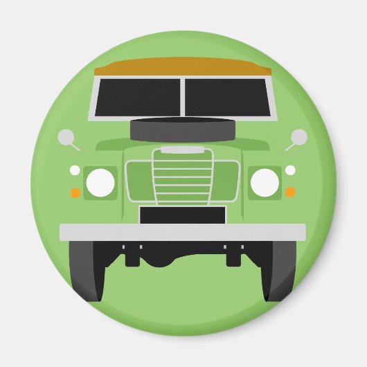 Green Pop art Classic MK3 Land Rover Magneet (Voorkant)
