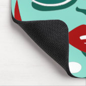 Green Pop Art  dameszonnebrillen Rode Lippen Muismat (Hoek)