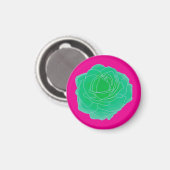 Green Pop Art Roos Magneet (Voorkant / Achterkant)