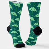 Green Pop Art Umbrella Pattern Sokken (Gebogen)