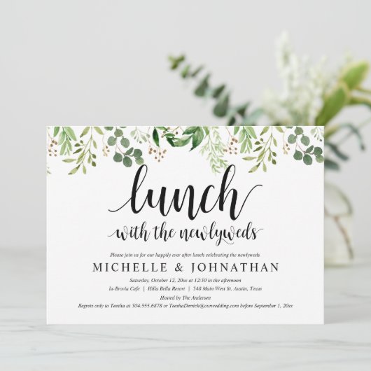 Green Post Bruiloft Diner Party Kaart (Staand voorkant)