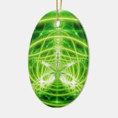 Green Pot Leaf Fractal Keramisch Ornament (Links)
