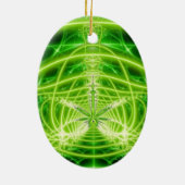 Green Pot Leaf Fractal Keramisch Ornament (Achterkant)