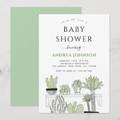 Green Potted Planten Plant Lover Baby shower Kaart (Voorkant / Achterkant)