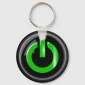 Green Power Button Sleutelhanger (Voorkant)