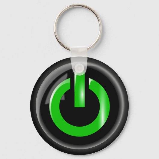Green Power Button Sleutelhanger (Voorkant)