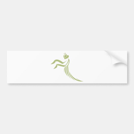 Green Praying Mantis Logo Bumpersticker (Voorkant)