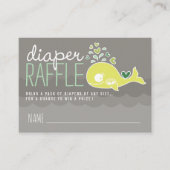 Green Pregnant Mam Whale Diaper Raffle Tickets Informatiekaartje (Voorkant)