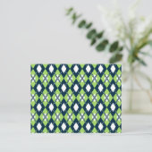 Green Preppy Argyle Briefkaart (Staand voorkant)