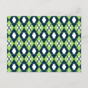 Green Preppy Argyle Briefkaart