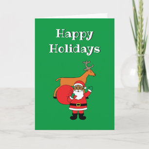 Green Prettige feestdagen African Santa Claus Kaart