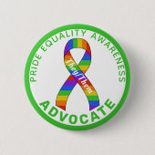 Green Pride Equality Awareness White Button (Voorkant)