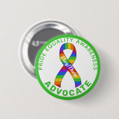 Green Pride Equality Awareness White Button (Voorkant /achterkant)