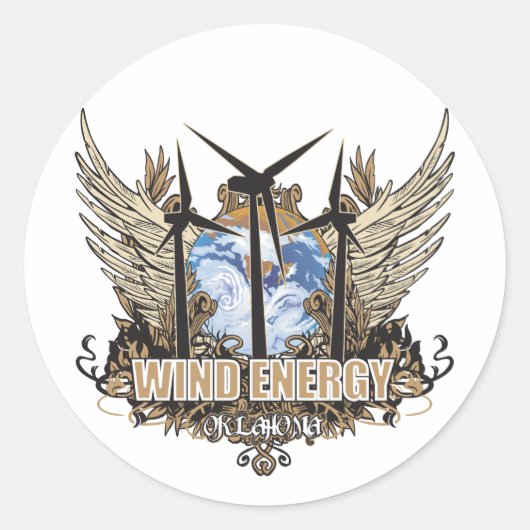 Green Pride Wind Oklahoma Ronde Sticker (Voorkant)