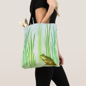 Green Princess Frog Animal Canvas tas (Dichtbij)