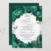 Green Princess Tiara Butterfly Quinceanera Kaart (Voorkant / Achterkant)