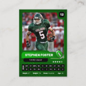 Green Pro American Football Player Trading Kaart Contactkaartje (Voorkant)