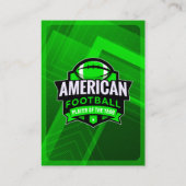Green Pro American Football Player Trading Kaart Contactkaartje (Achterkant)