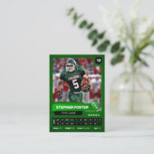 Green Pro American Football Player Trading Kaart Contactkaartje (Staand voorkant)