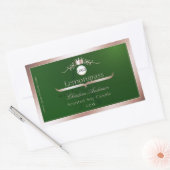 Green Product Label Rose Gold Frame Logo Monogram (Envelop)