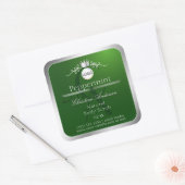 Green Product Label Silver Frame Logo and Monogram (Envelop)