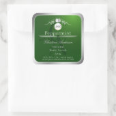 Green Product Label Silver Frame Logo and Monogram (Tas)
