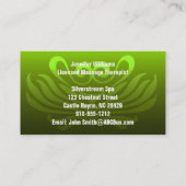 Green Professional Massage/Yoga-Visitekaartje Visitekaartje (Achterkant)