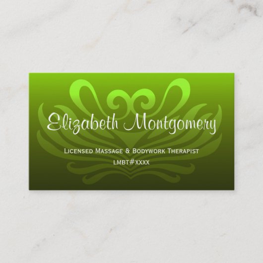 Green Professional Massage/Yoga-Visitekaartje Visitekaartje (Voorkant)