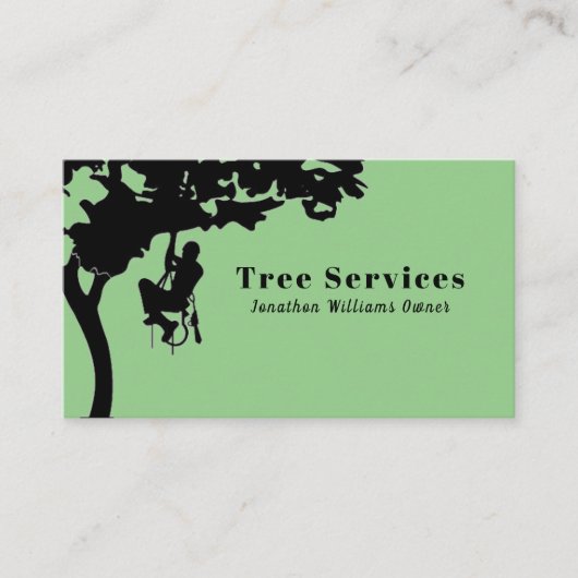 Green Professional Tree Trimming Service Visitekaartje (Voorkant)