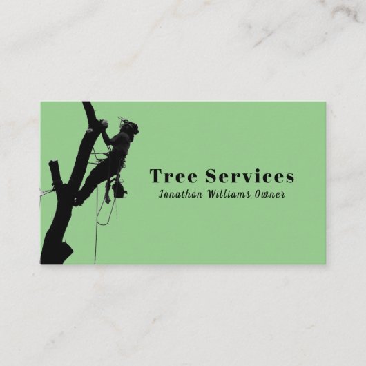 Green Professional Tree Trimming Service Visitekaartje (Voorkant)