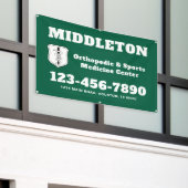 Green Promotional Business Banner with Logo (Buitenkant Gebouw)