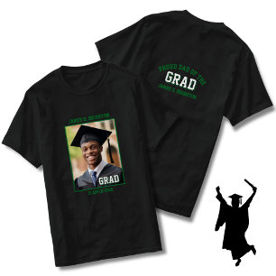 Green Proud Dad Foto Afstuderen T-shirt